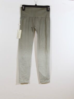 Max Studio Sage Green Silver Seam-Detail Midnight Leggings NWT